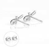 925 Sterling Silver Simple Natural Little Man Studs