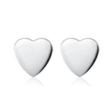 925 Sterling Silver Simple Love Heart Studs Gift for Girlfriend Women