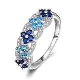 925 Sterling Silver Blue Charm Shinning Jewelry Ring Gift for Woman
