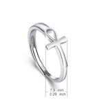 925 Sterling Silver White Gold Cross Knot Crucifixion Ring