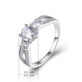 925 Sterling Silver Shinning Zircon Wedding Ring for New Couples Gift for Woman or Girlfriend