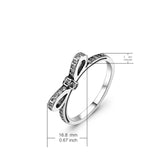925 Sterling Silver Bow Ring Wedding Ring Jewelry for Girlfriend