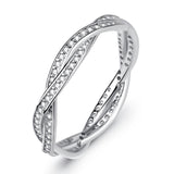925 Sterling Silver Sparkling Knot Ring Love Ring Wedding Ring for New Couple