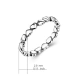 925 Sterling Silver Love Knot Heart Ring Wedding Ring for New Couple Gift for Woman