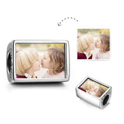 Personalized 925 Sterling Silver Color Photo Rectangle Charm