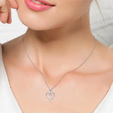 925 Sterling Silver Love Heart Fine Jewels Pendant With Adjustable Chain Necklace