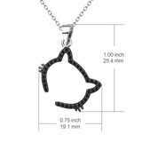 925 Sterling Silver Lovely Cut Cat Rolo Chain Jewelry Necklace Gift for Girlfriend
