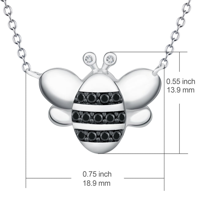 925 Sterling Silver Honeybee Jewelry Rolo Chain Necklace