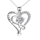 I Love You-925 Sterling Silver Jewelry Heart Pendant With Chain Necklace