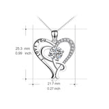 I Love You-925 Sterling Silver Jewelry Heart Pendant With Chain Necklace