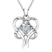 "I Love You Forever" 925 Sterling Silver Celtic Knot Love Jewelry Necklace