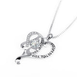 “I Want To Tell You I Love You” Double Heart Love Shinning Zircon Jewelry Necklace