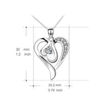 925 Sterling Silver Love Heart Jewelry Necklace For Women