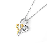Stay Together Forever -925 Sterling Silver Love Heart Jewelry Necklace