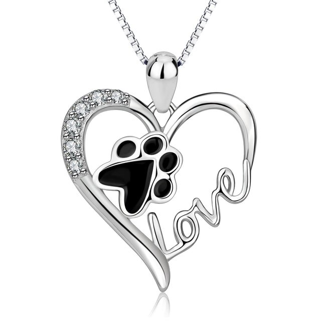 925 Sterling Silver Love Heart Foot Jewelry Necklace