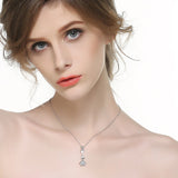925 Sterling Silver Necklace With Double Charming Pendant