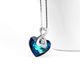 925 Sterling Silver Love Heart Pendant for Women Daughter Girlfriend Crystals