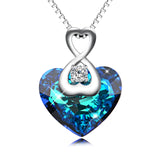 925 Sterling Silver Love Heart Pendant for Women Daughter Girlfriend Crystals