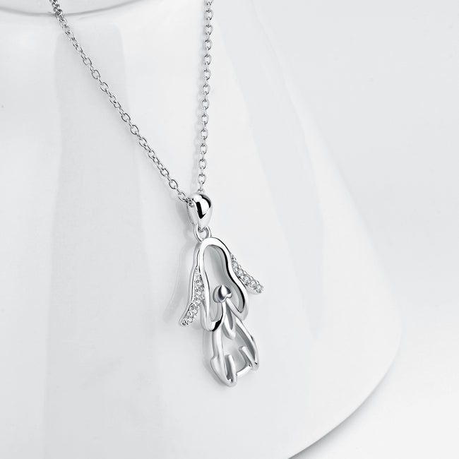 925 Sterling Silver Lovely Dog Pendant with Chain Necklace