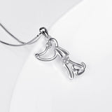 925 Sterling Silver Lovely Dog Pendant With Chain Necklace