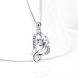 Infinity Love- 925 Sterling Silver Irregular Love Heart Fine Jewelry Necklace For Women Family Friends