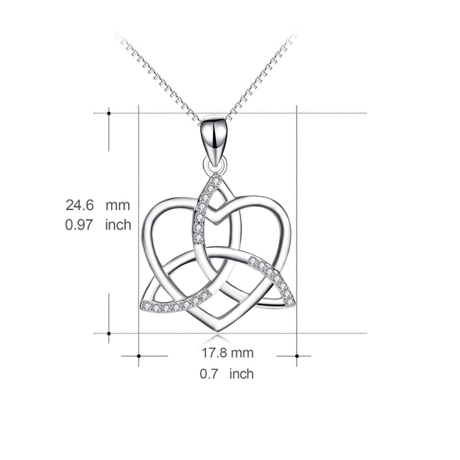925 Sterling Silver Heart Knot for Women Daughter Girlfriend Jewelry Necklace