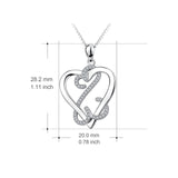 925 Sterling Silver Heart Love Knot Charm Pendant with Chain for Women Daughter Girlfriend Jewelry Necklace