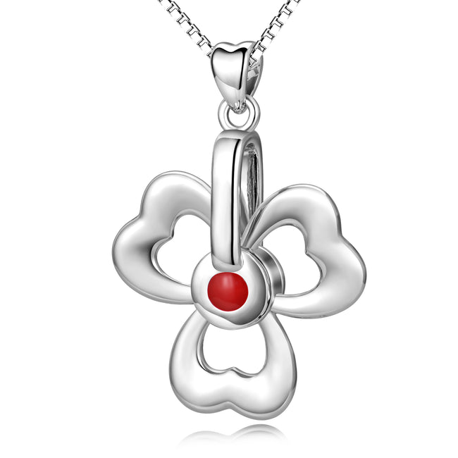 925 Sterling Silver Lucky Grass Good Luck Necklace For Women Girls