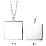 925 Sterling Silver Color Photo Message Necklace