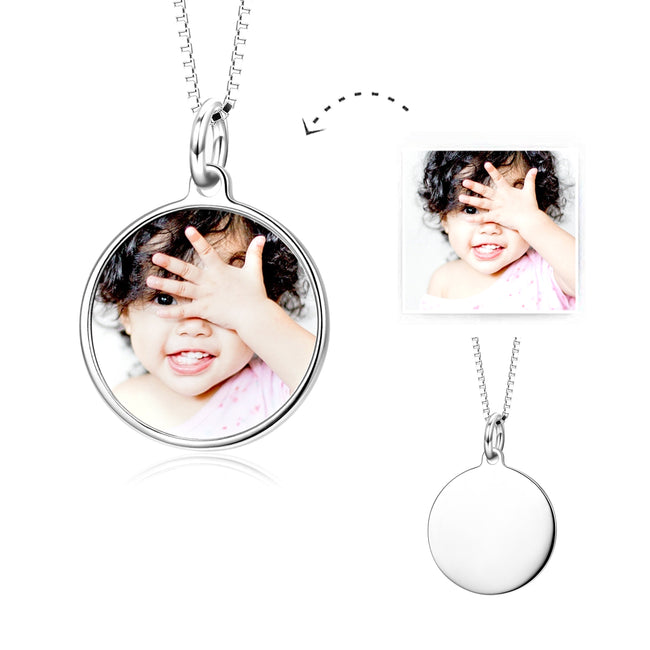 925 Sterling Silver Lovely Baby Color Photo Fashion Jewelry Necklace
