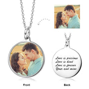 We're Meant For Each Other -Copper/925 Sterling Silver Personalized Color Photo &Text Necklace