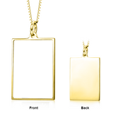 Personalized Color Photo&Text Dogtags Necklace Adjustable 16”-20” in Sterling Silver