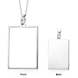 Personalized Color Photo&Text Dogtags Necklace in  14K Gold Adjustable 16”-20”