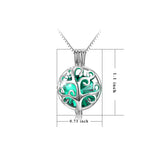 925 Sterling Silver Twelve Months Bithstones Life Tree Pendant Necklace
