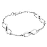 Personalized 925 Sterling Silver Multiple Infinity Engraved Bracelets Adjustable 6”-7.5”