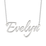 Evelyn - 925 Sterling Silver Personalized Adjustable 16”-20” Name Necklace