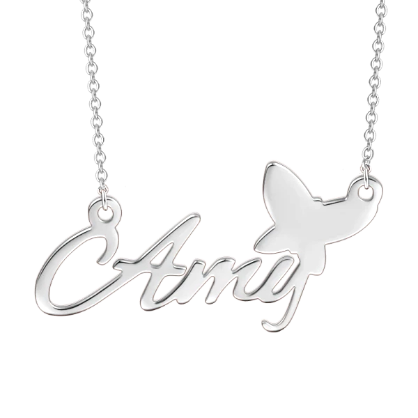 Amy - Copper/925 Sterling Silver Personalized Name Necklace Adjustable 16”-20”