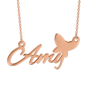 Amy - Copper/925 Sterling Silver Personalized Name Necklace Adjustable 16”-20”