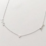 925 Sterling Silver Personalized Two Names Necklace with Heart Adjustable 16”-20”  -White Gold/Yellow Gold Plated