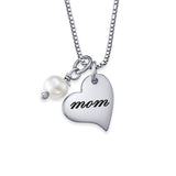 925 Sterling Silver Personalized Heart Initial Necklace with Pearl Adjustable 16”-20”
