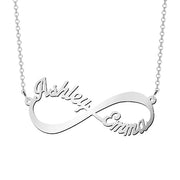 Copper/925 Sterling Silver Personalized Infinite Love Name NecklaceAdjustable 16”-20”