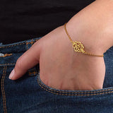 14K Gold Personalized Monogram Bracelet Length Adjustable 6”-7.5”