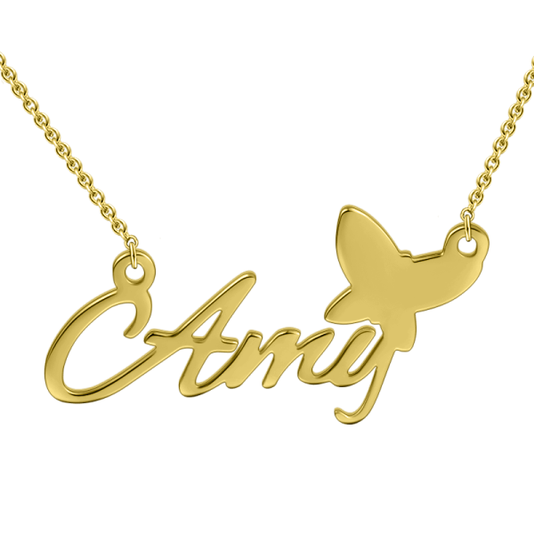 Copy of "Amy"Style 14K Personalized  Name Necklace Adjustable 16”-20”-White Gold/Yellow Gold/Rose Gold