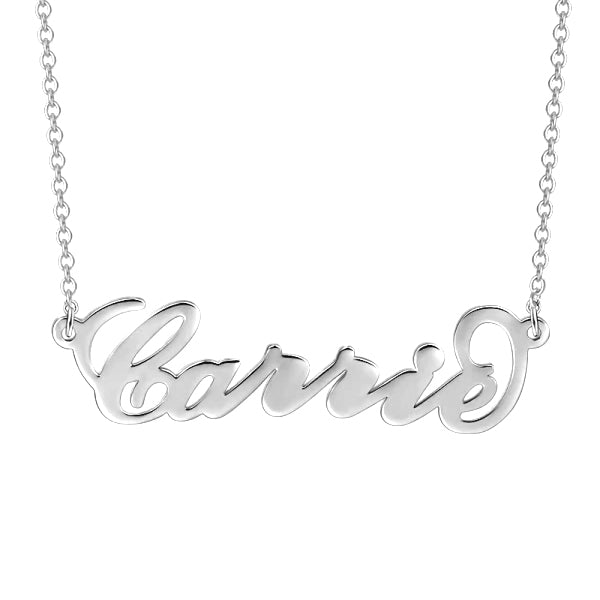 Carrie - Carry Your Name -Copper/925 Sterling Silver/10K/14K/18K Personalized Name Necklaces Adjustable Chain 18”-20”
