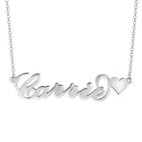 Carrie 925 Sterling Silver Personalized Heart Name Necklace Adjustable Chain 16"-20"