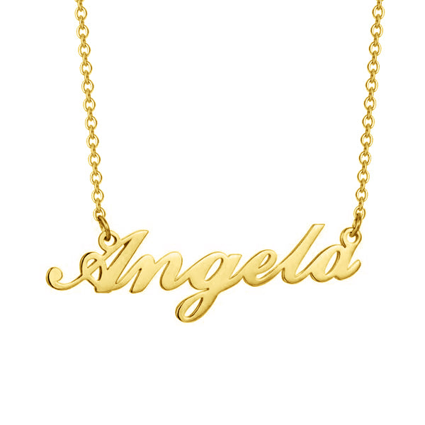 Angela - 925 Sterling Silver/10K/14K/18K Personalized Name Necklace Adjustable Chain 18“-20“