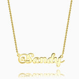 @Sandy - Personalized Sterling Silver @ Name Necklace Yellow Gold Plated