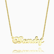 @Sandy - Personalized Sterling Silver @ Name Necklace Yellow Gold Plated