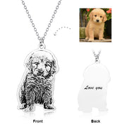 PersonalizedEngraved Pets Photo Pendant Necklace Adjustable 16”-20” in 925 Sterling Silver