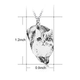 925 Sterling Silver Personalized Pets Photo Engraved Necklace Adjustable 16”-20”